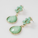 Cerys Mint Floral Stone Earrings